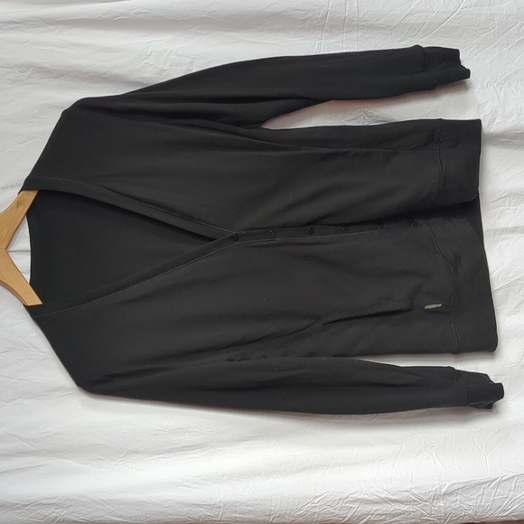 Icebreaker cardigan black Merino wool medium - Picture 2 of 6